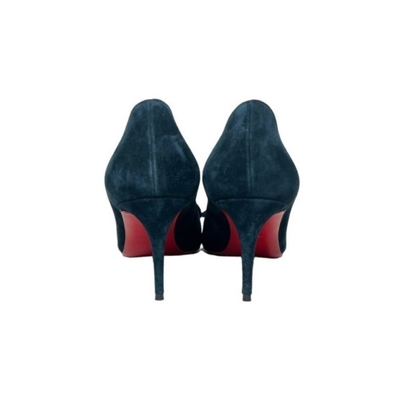 CHRISTIAN LOUBOUTIN • SUEDE FLOWER POINTED TOE HEELS W/ DUST BAG - Picture 7 of 7